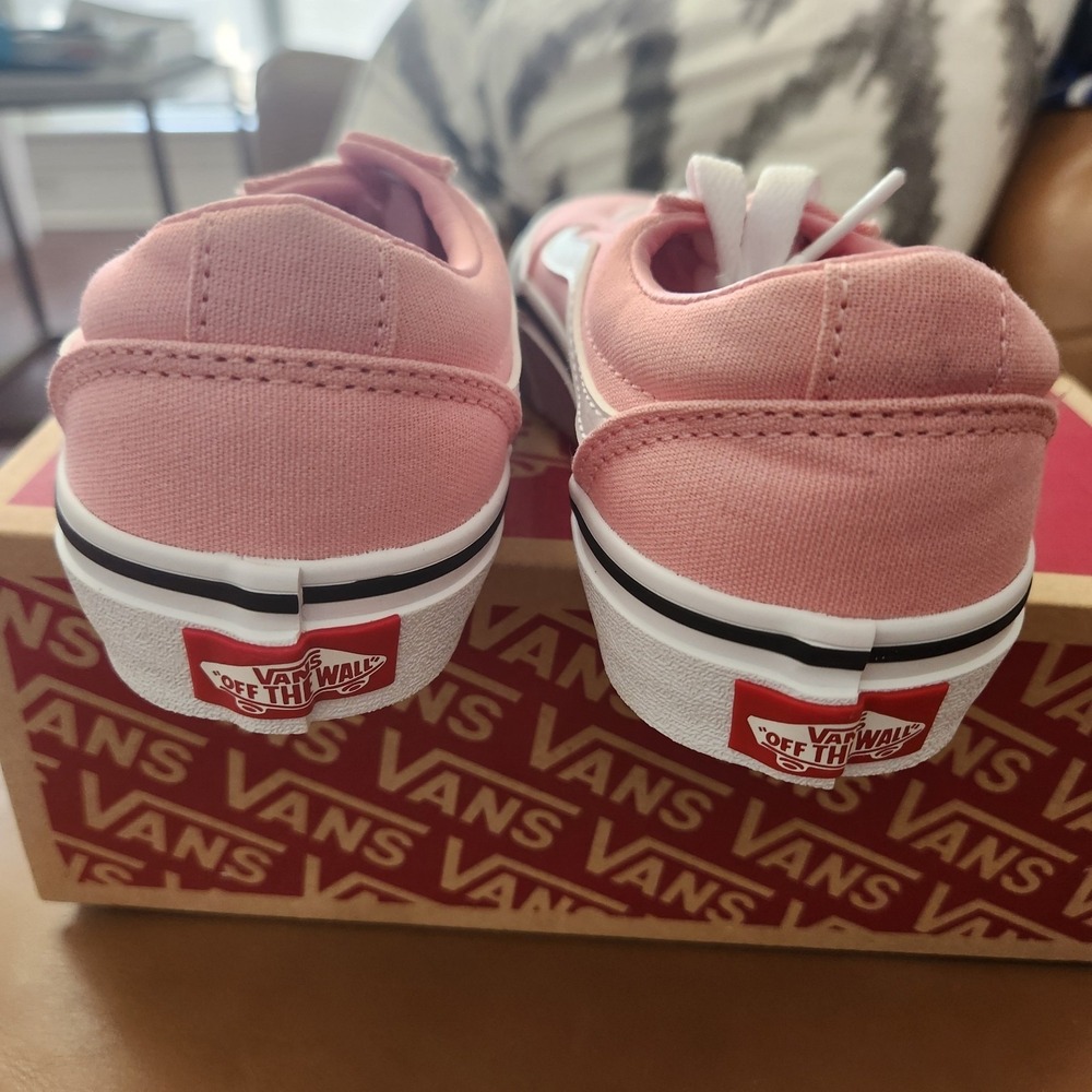 Vans NIB Ward Youth Size 2.0 Canvas Honeysuckle Girls Powder Pink/White - Picture 6 of 9